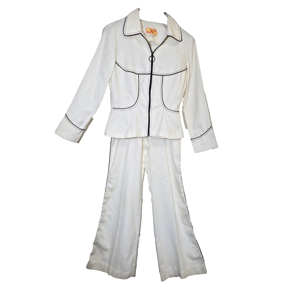 Vintage SIDE KICKS Western Suit Flare Pants Jacket Size 9 Women Equestrian 1970s